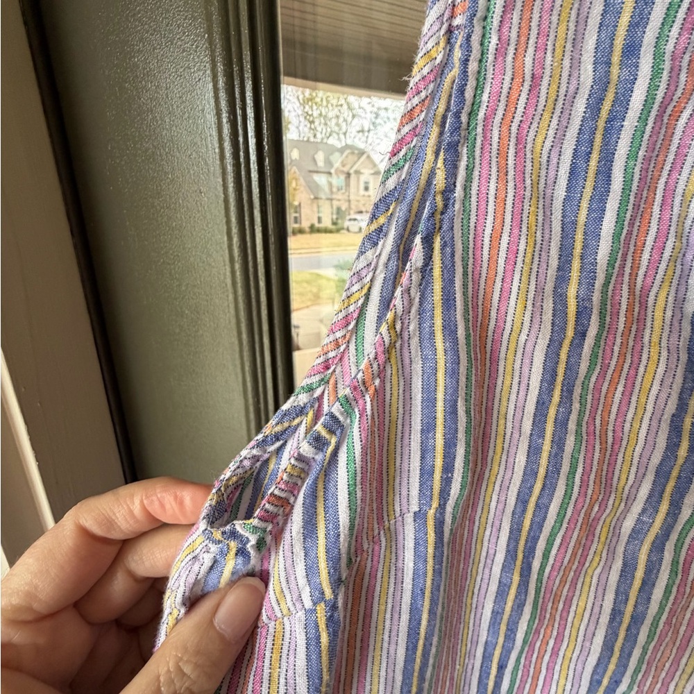 Talbots Pastel Multi-Striped Sleeveless V-Neck Tank, Lp - Picture 4 of 12